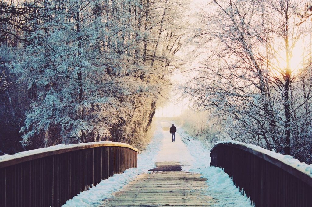 man, bridge, lonely